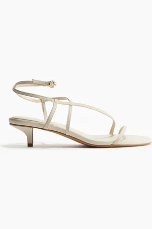H&M Sandalias de piel con tacón kitten