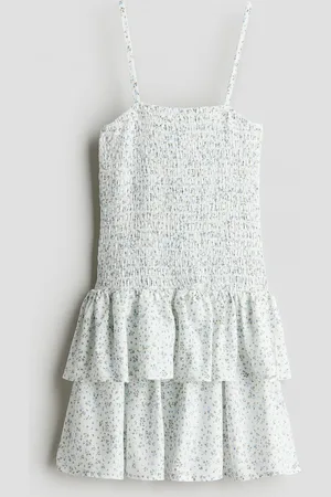 H&M Vestido de tirantes con punto smock