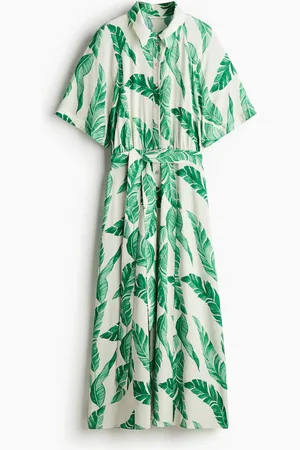 H&M Vestido camisa con cinturón de lazo