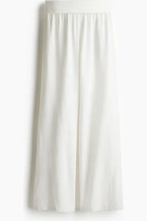 H&M Pantalón en mezcla de lino con cintura plegable
