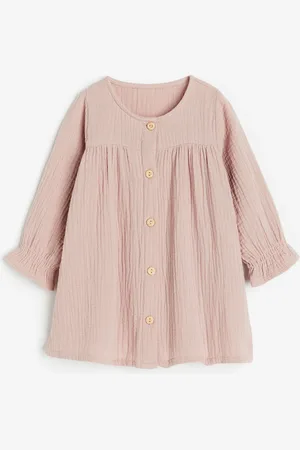 H&M Vestido manga larga de algodón