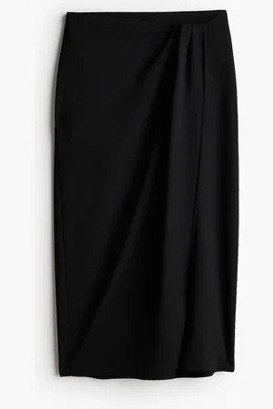 H&M Falda cruzada en tejido texturizado