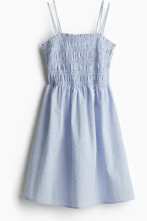 H&M Vestido de algodón con talle en punto smock