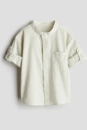 H&M Camisa de algodón cuello banda