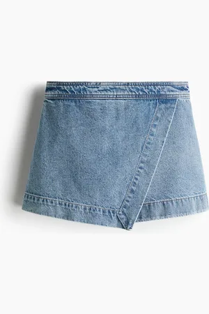 H&M Falda short cruzada en denim