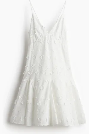 H&M Vestido de algodón con aplicaciones