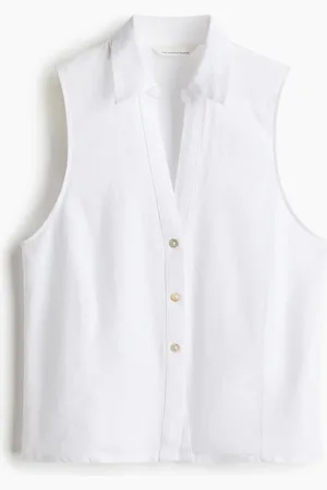 H&M Camisa sin mangas en mezcla de lino