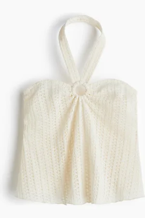 H&M Top halter en punto pointelle