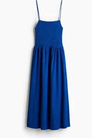 H&M Vestido de tirantes con punto smock