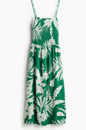 H&M Vestido de tirantes con punto smock