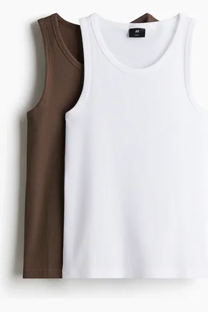 H&M 2-pack Playeras Slim Fit acanaladas