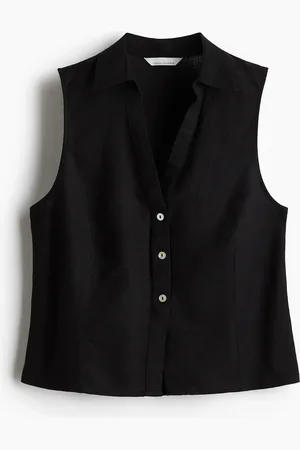 H&M Camisa sin mangas en mezcla de lino
