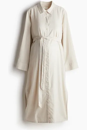 H&M MAMA Vestido camisa con lino