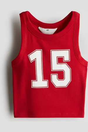 H&M Top sin mangas en algodón con diseño