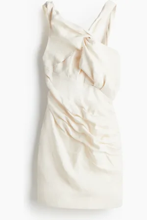 H&M Vestido mini asimétrico en lino