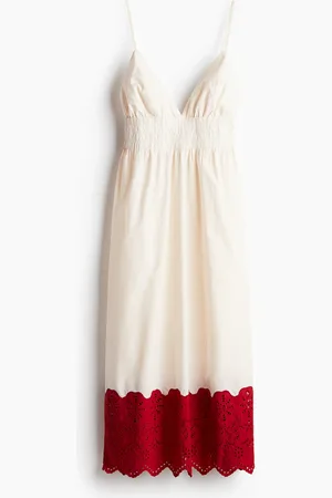 H&M Vestido con bordado inglés