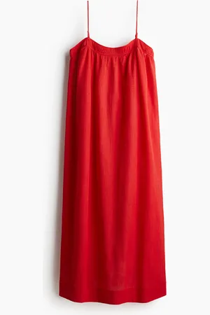H&M Vestido corrugado con tirantes