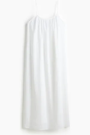 H&M Vestido de tirantes en mezcla de lino