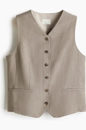 H&M Chaleco de traje en mezcla de lino