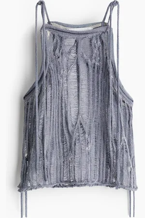 H&M Top tejido con tirantes de lazos