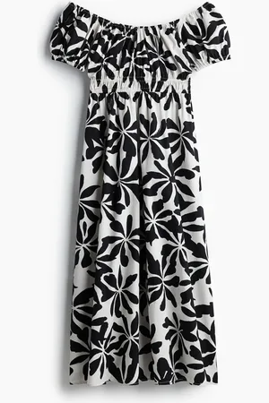 H&M Vestido a los hombros en popelina