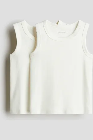 H&M 2-pack Playeras sin mangas en algodón pima