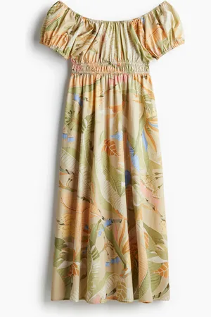 H&M Vestido a los hombros en popelina