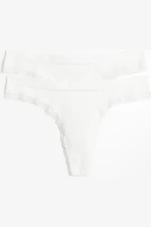 H&M 2-pack Panties thong Seamless con encaje