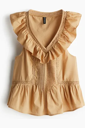 H&M Top sin mangas con borde de olán
