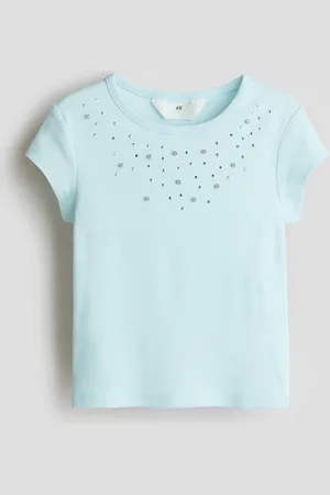 H&M Top de algodón con aplicaciones