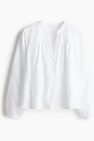 H&M Blusa de algodón con diseño bordado