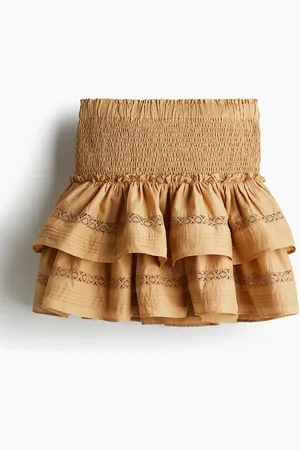 H&M Falda con capas y aplicaciones de encaje