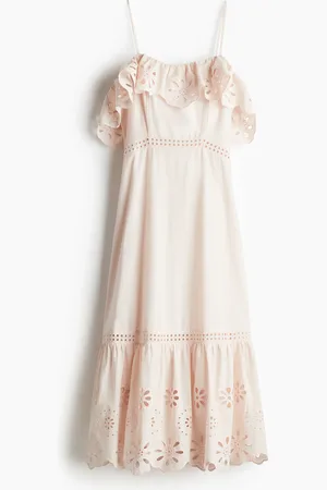 H&M Vestido en bordado inglés de algodón