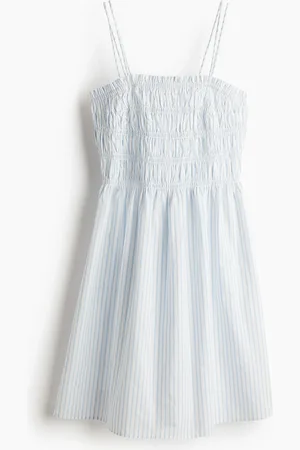H&M Vestido de algodón con talle en punto smock
