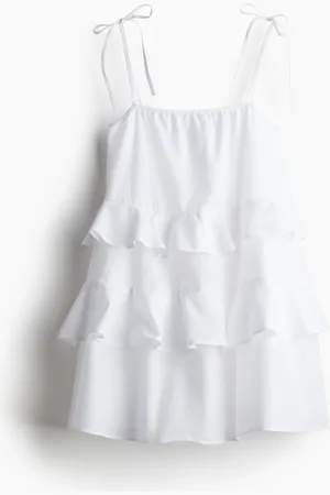 H&M Vestido de algodón con tirantes de lazo