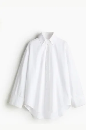 H&M Camisa de algodón con detalle de costuras