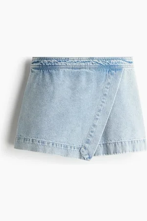 H&M Falda short cruzada en denim