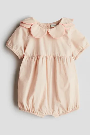 H&M Mono de algodón con cuello de pétalos