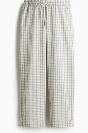H&M Pantalón con cordón de ajuste en seersucker