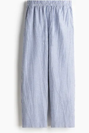 H&M Pantalón en mezcla de lino con cordón de ajuste