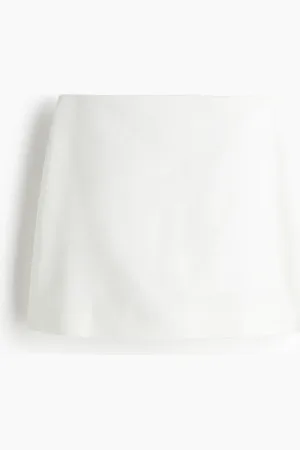 H&M Minifalda short en mezcla de lino