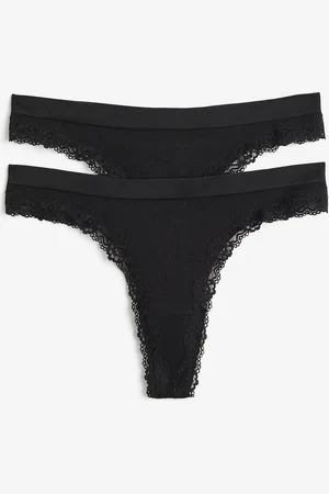 H&M 2-pack Panties thong Seamless con encaje