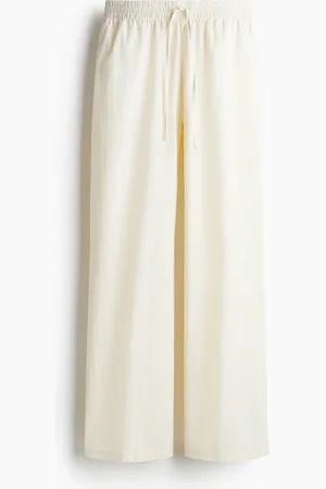 H&M Pantalón con cordón de ajuste en seersucker
