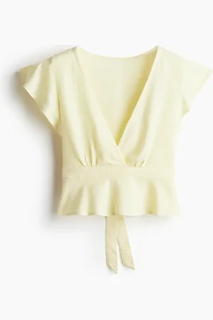 H&M Blusa en mezcla de lino
