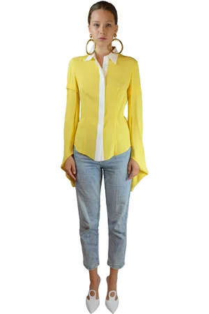 Sara Battaglia Yellow Shirt With Big Sleeves