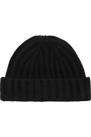 Aspesi Black Ribbed Cashmere Beanie