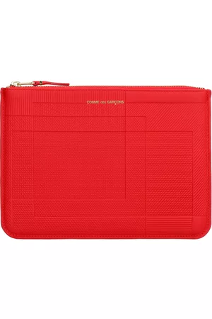 Comme des Garçons Logo Detail Flat Leather Pouch