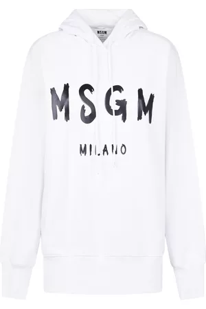 Msgm Logo Printed Drawstring Hoodie