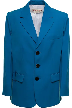 Marni Womans Single-breasted Blue Wool Blazer
