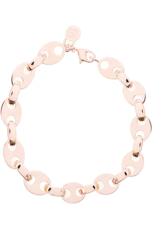Paco rabanne Womans Pink Brass Chain Bracelet
